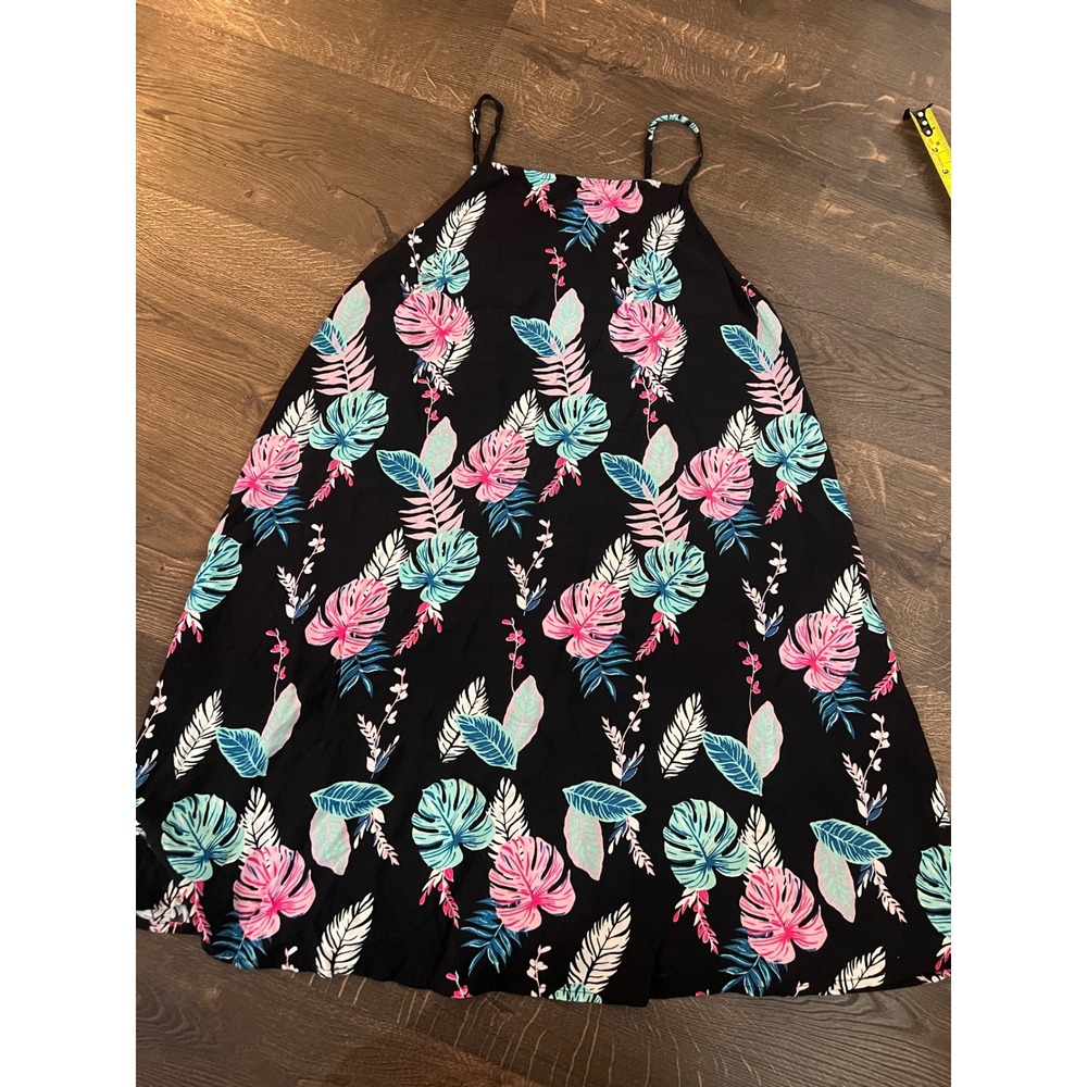 Vans x‎ Leyla Tropical Floral Print Black Sleeveless Dress - Women's Small